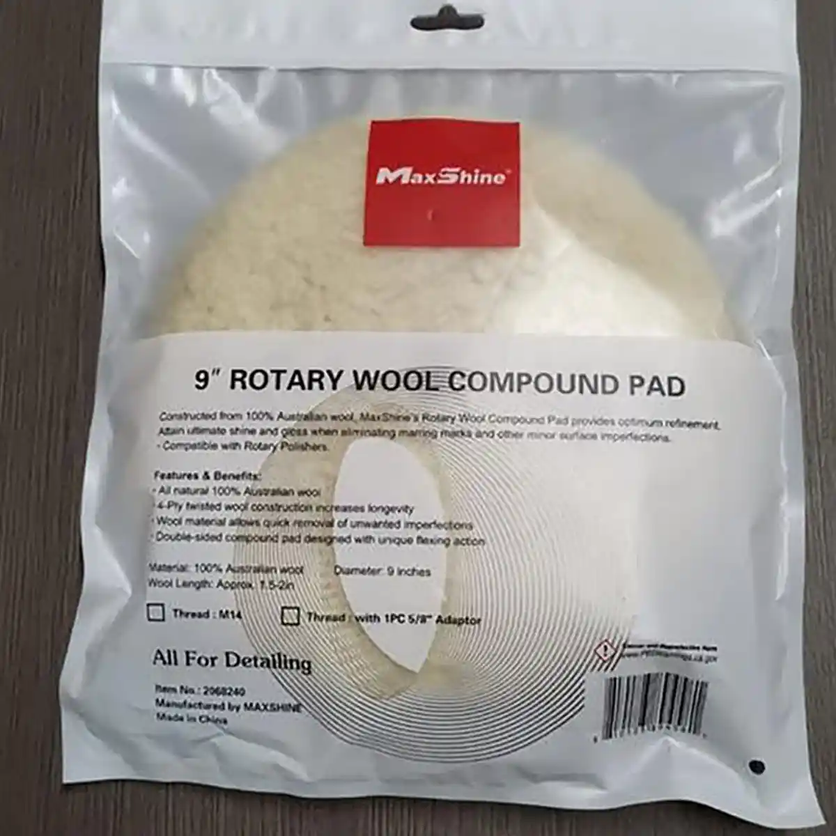 7"" Single Side Australian Wool Pad and Wool Pad for Professional Detailing Tools