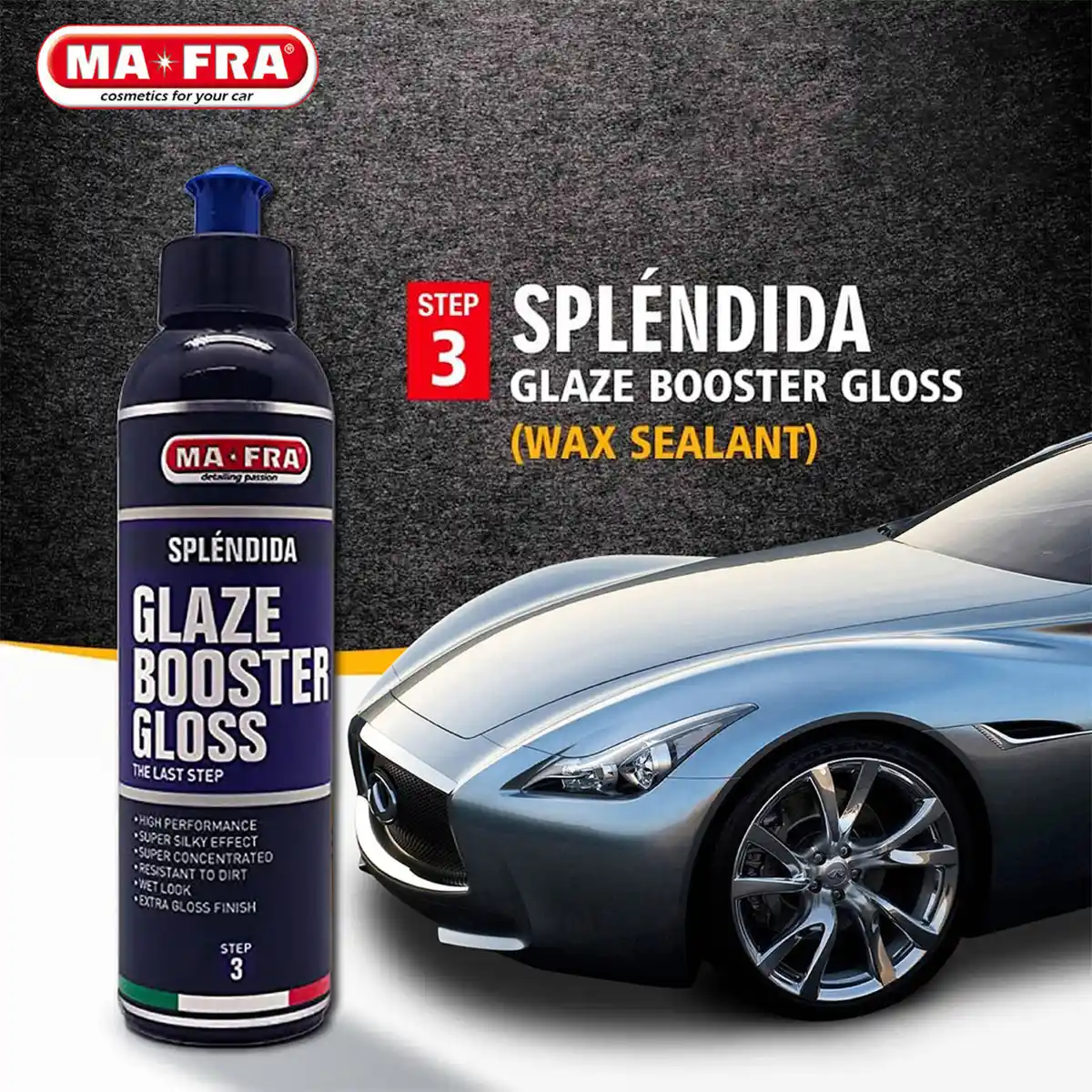 Mafra Splendida 2.0 (Glaze Booster Gloss) 500 gm and Glaze for Professional Paint Care