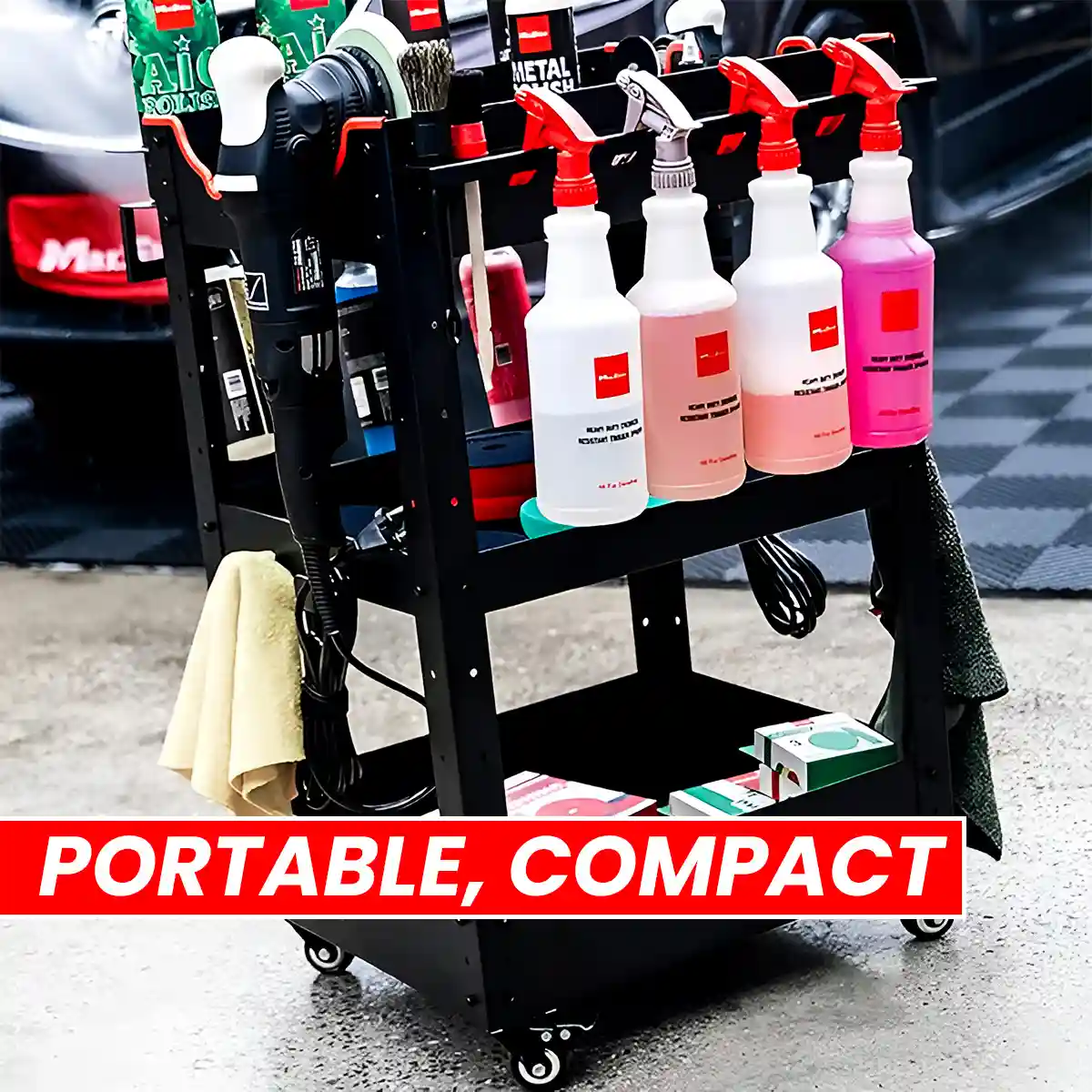 Premium Detailing Rolling Trolley and Mobile Storage for Car Detailing Tools