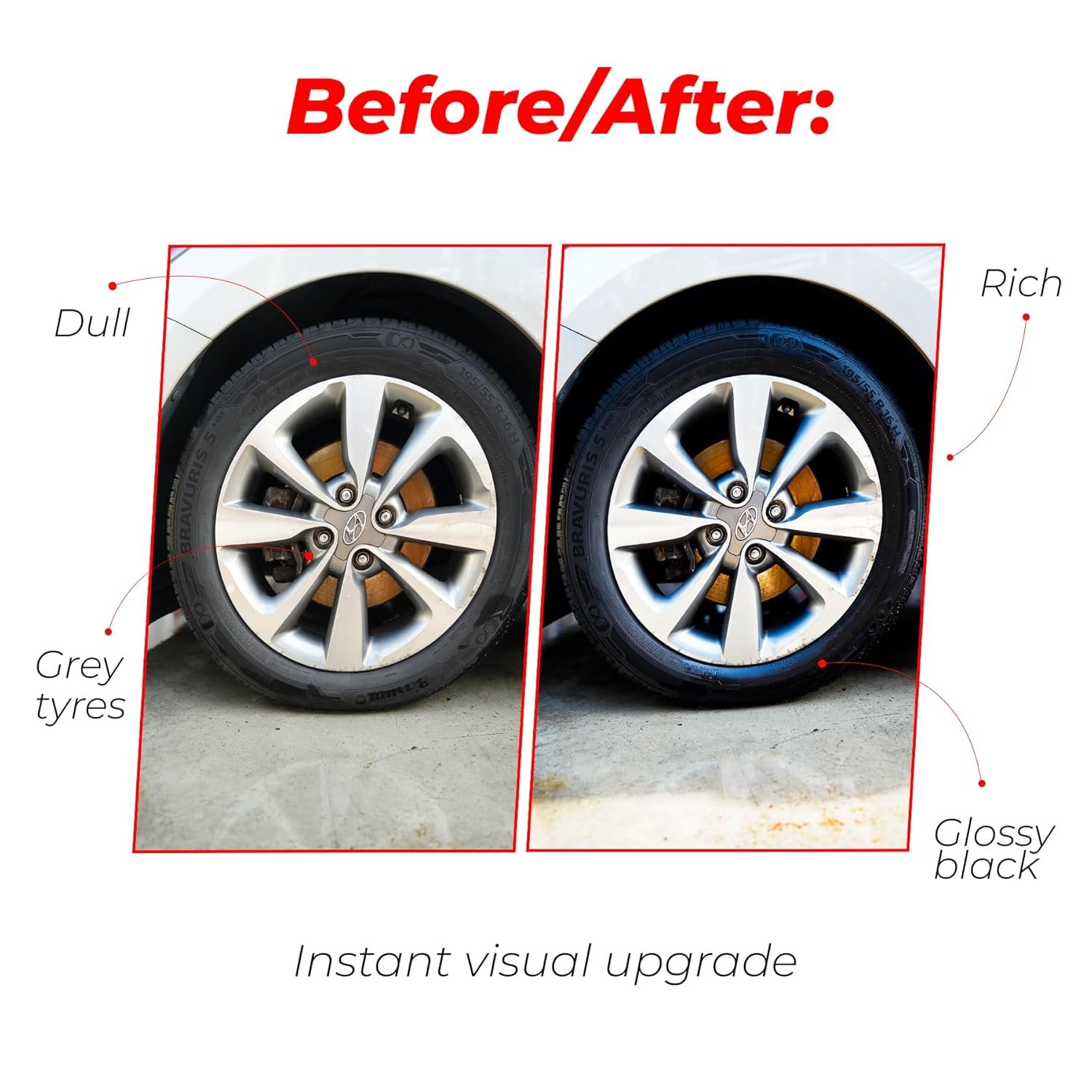 MAFRA Black 3Plus and 500ml Tire Blackener & Shiner | Renews, Softens & Protects Car Tyres