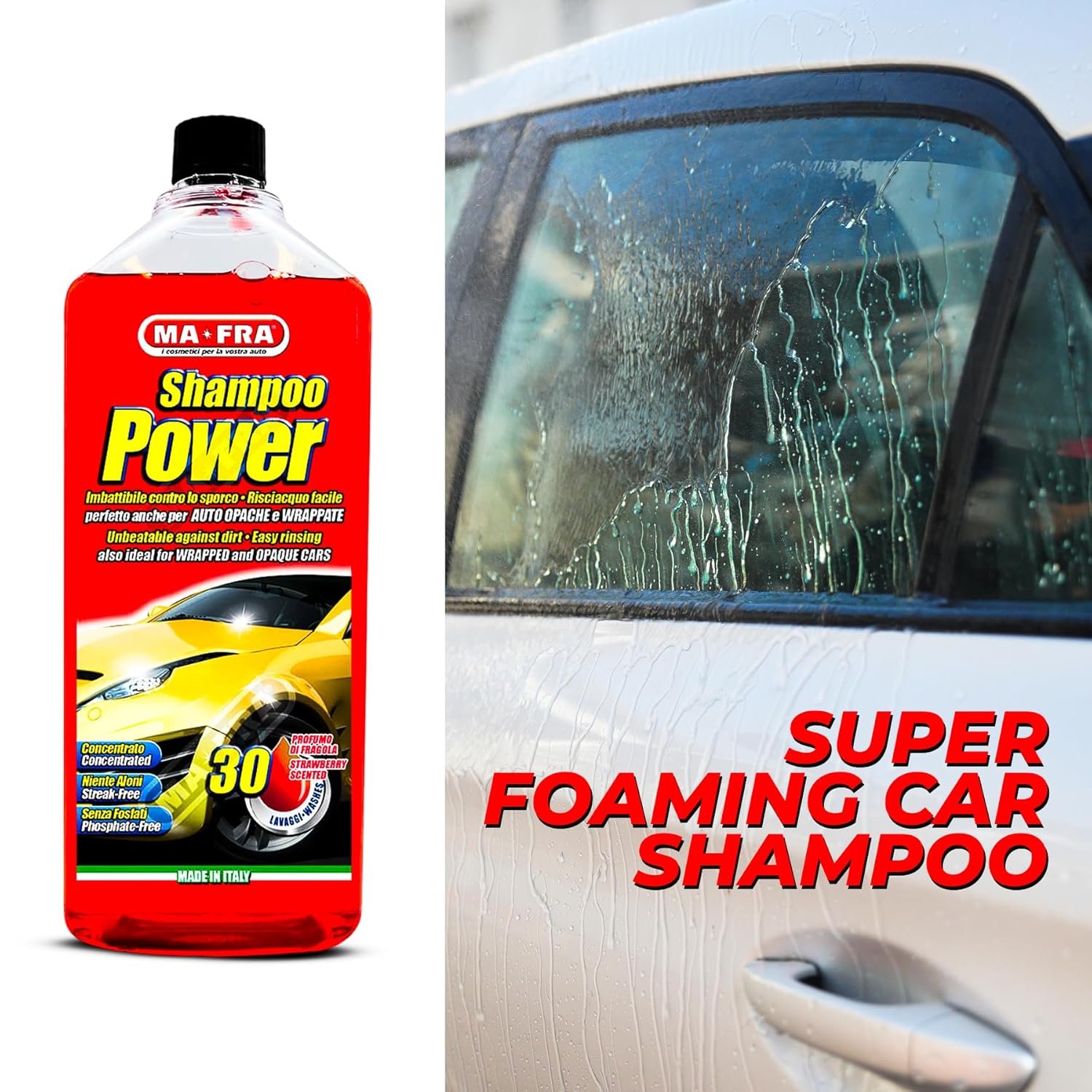 MAFRA Car Wash Shampoo and High Foaming Formula for Exterior Cleaning