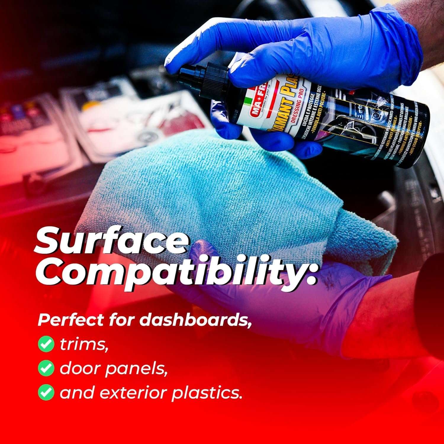 Diamant Plast Dressing Pro 250ml | Dashboard, Plastic & Rubber Polish for Car Interior & Exterior