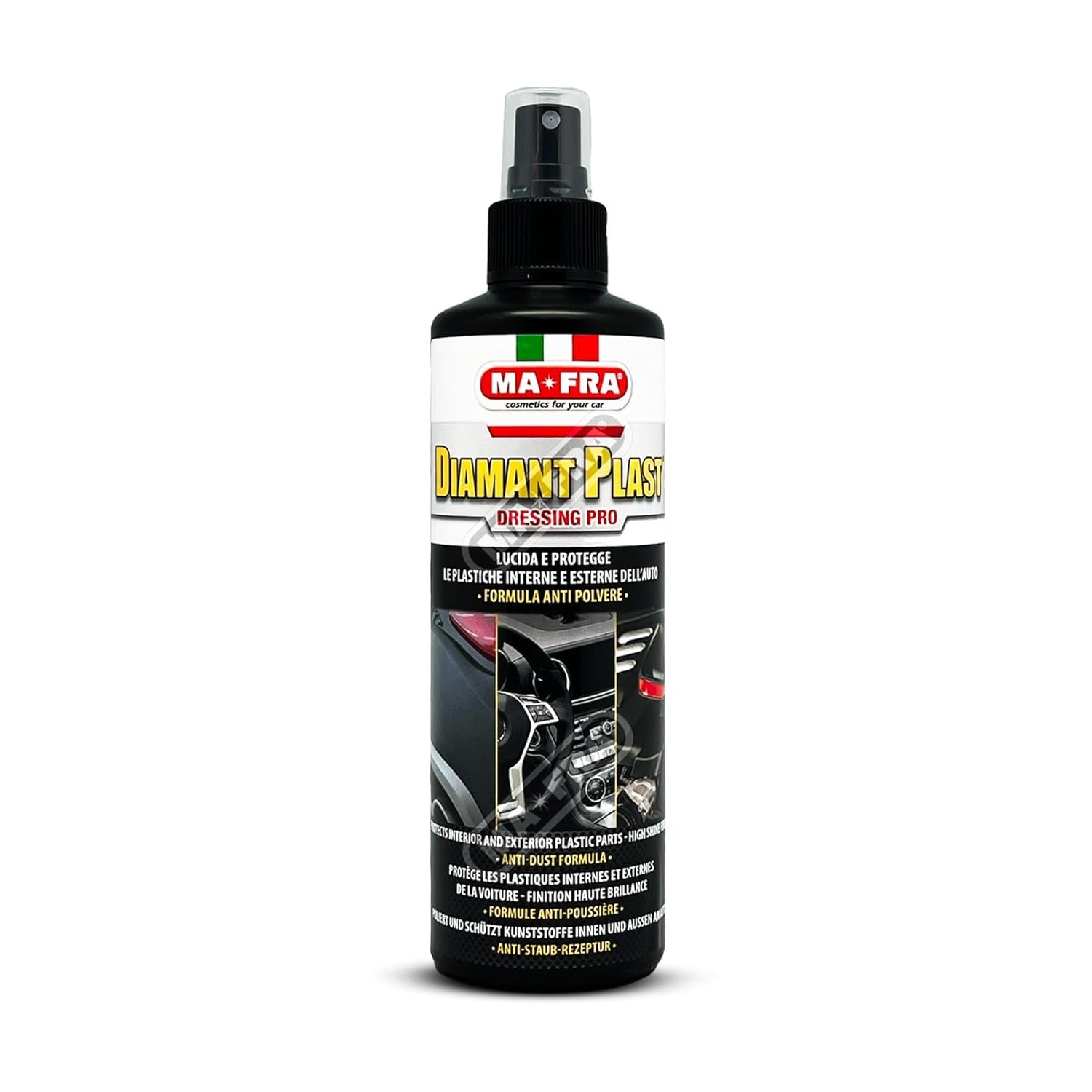 Diamant Plast Dressing Pro 250ml | Dashboard, Plastic & Rubber Polish for Car Interior & Exterior