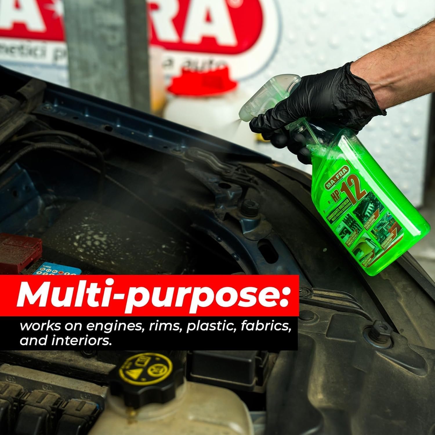 MA-FRA HP12 Multi-Purpose Degreaser Spray 500ml | Heavy-Duty All Surface Cleaner for Car, Bike, Kitchen & Industrial Use