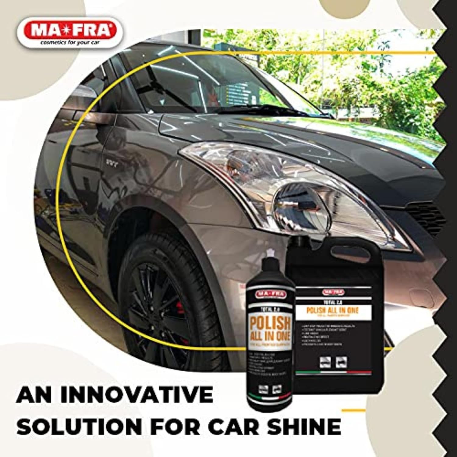 MAFRA Total 2.0 All-In-One Car Polish | Cut, Gloss & Wax | One Step Polish, Microparticle Compound, No Dust, Easy Clean | 1000ml