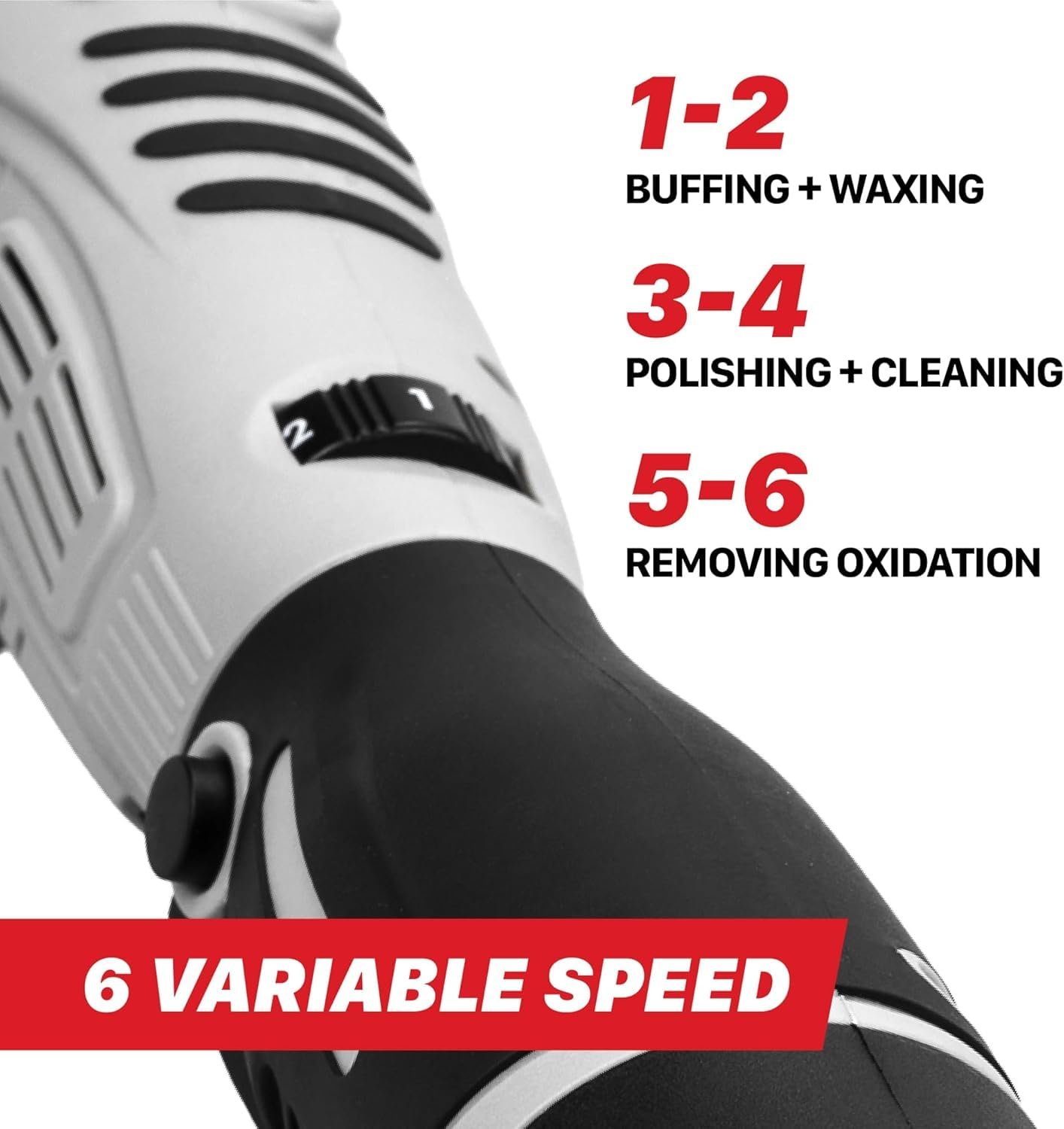 MaxShine M0312 V2 Professional Cordless Dual Action & Rotary Polisher | 6-Speed Lightweight Polisher | Includes 2 Batteries, Pads & Bag | For Car, Bike, Boat Detailing & Scratch Repair