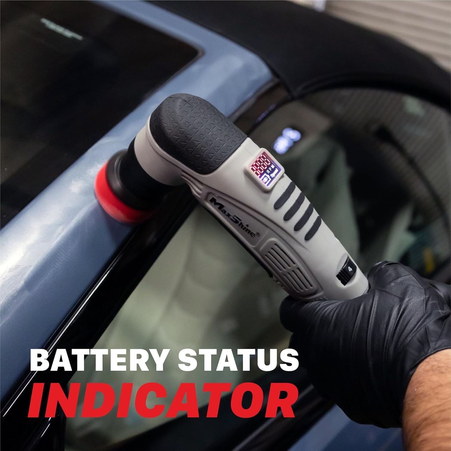 MaxShine M0312 V2 Professional Cordless Dual Action & Rotary Polisher | 6-Speed Lightweight Polisher | Includes 2 Batteries, Pads & Bag | For Car, Bike, Boat Detailing & Scratch Repair